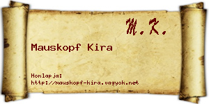Mauskopf Kira névjegykártya
